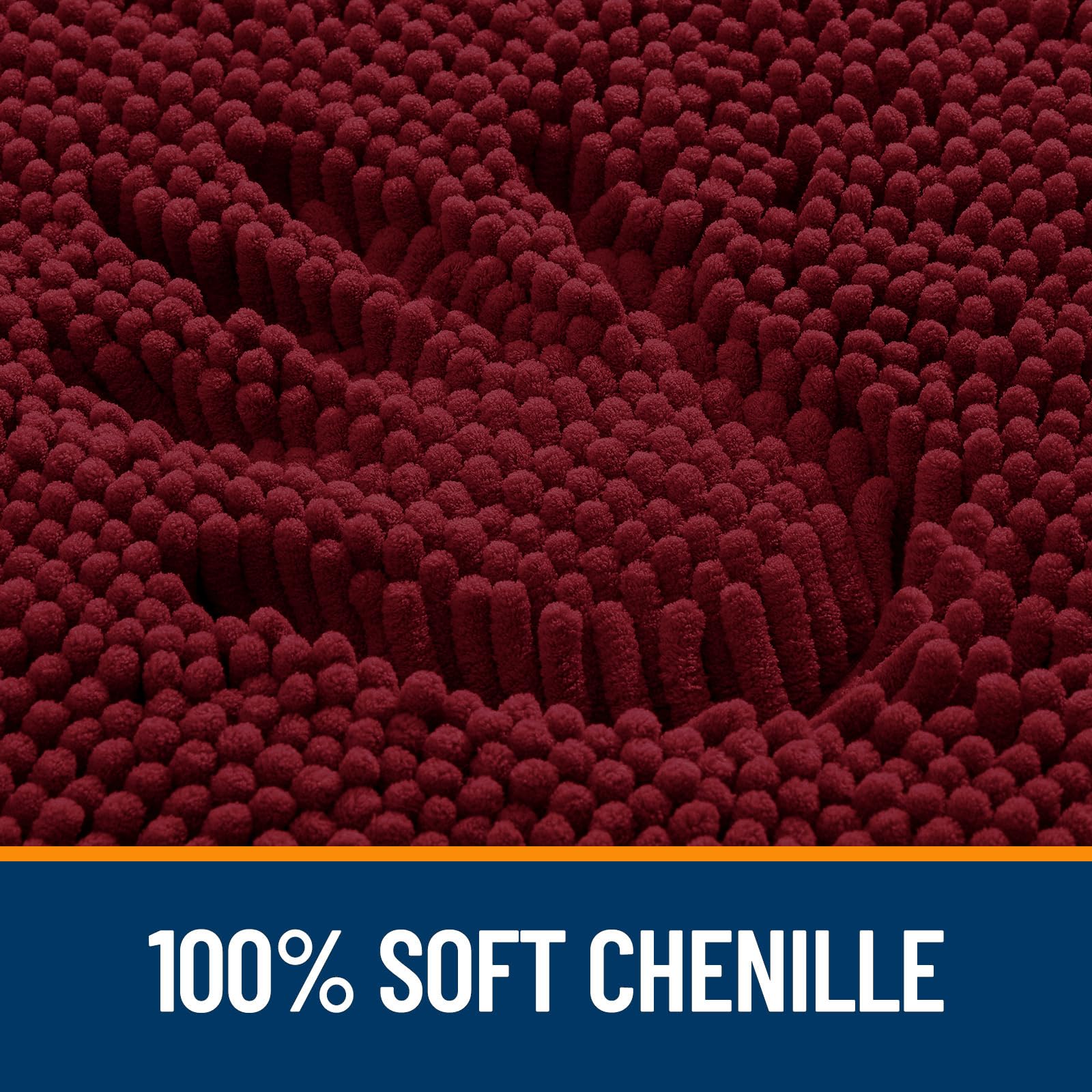 OLANLY gros plan sur chenille douce, texture absorbante et moelleuse