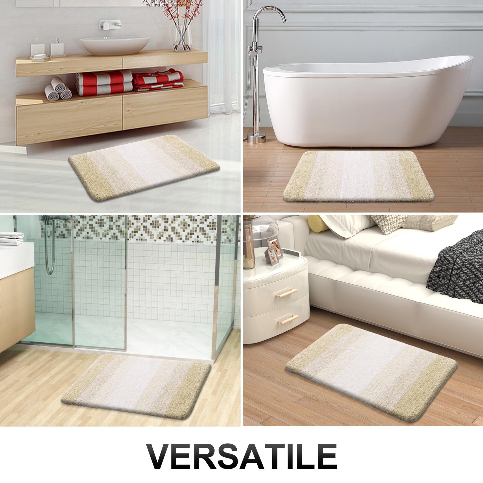 OLANLY tapis intégré dans une salle de bain, look coordonné