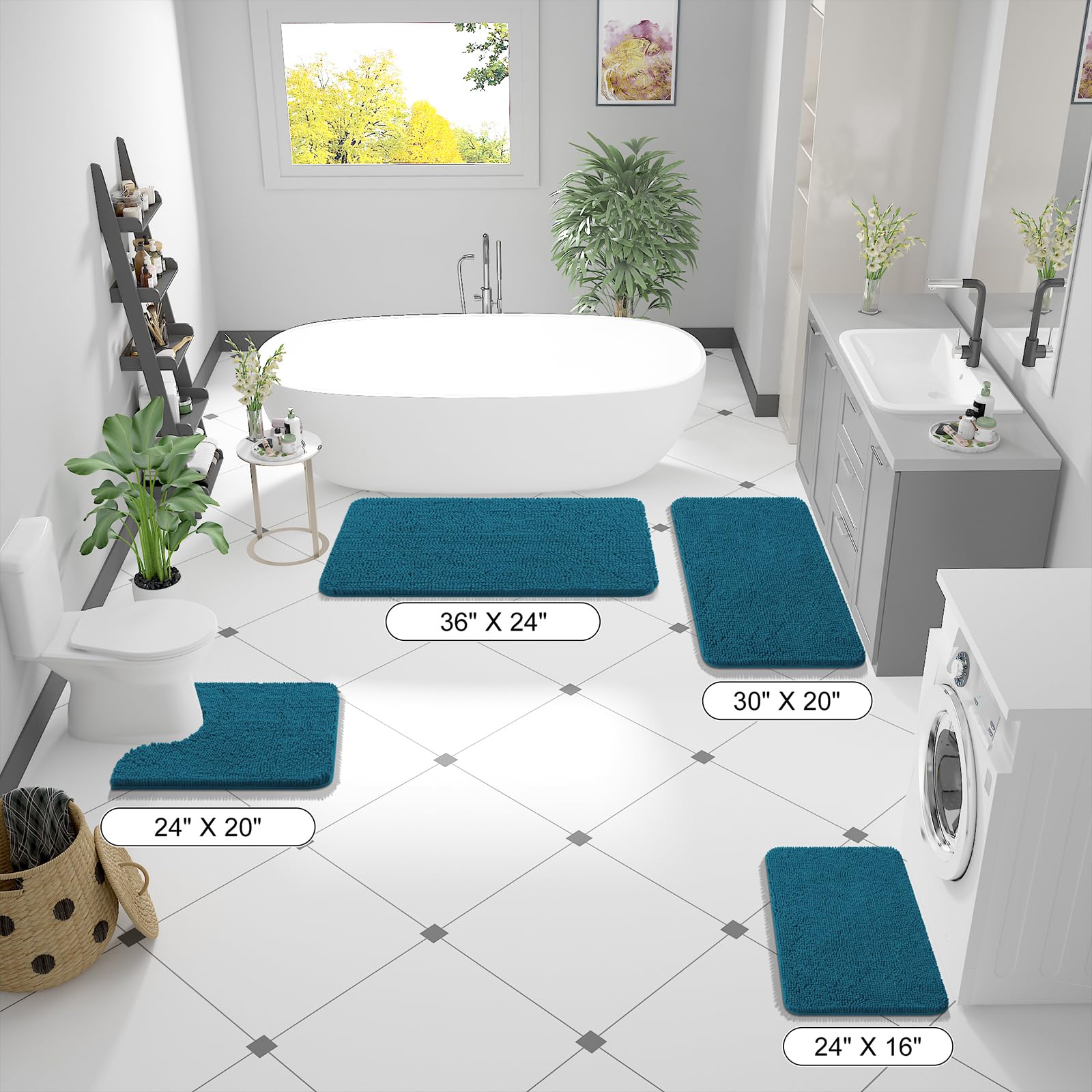 OLANLY tapis dans salle de bain stylée illustrant ambiance cosy et pratique