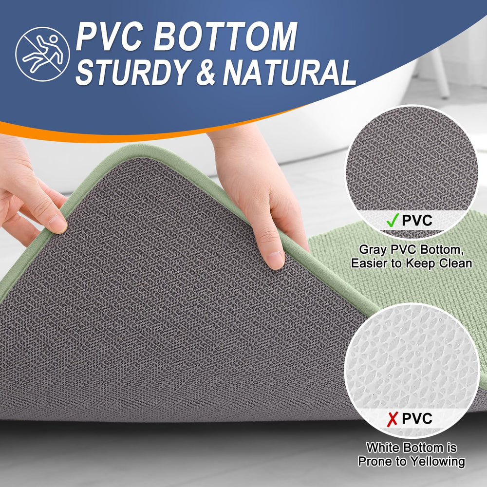 OLANLY tapis posé sur carrelage montrant taille 30x20 et proportion