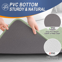 OLANLY tapis posé sur carrelage montrant taille 30x20 et proportion