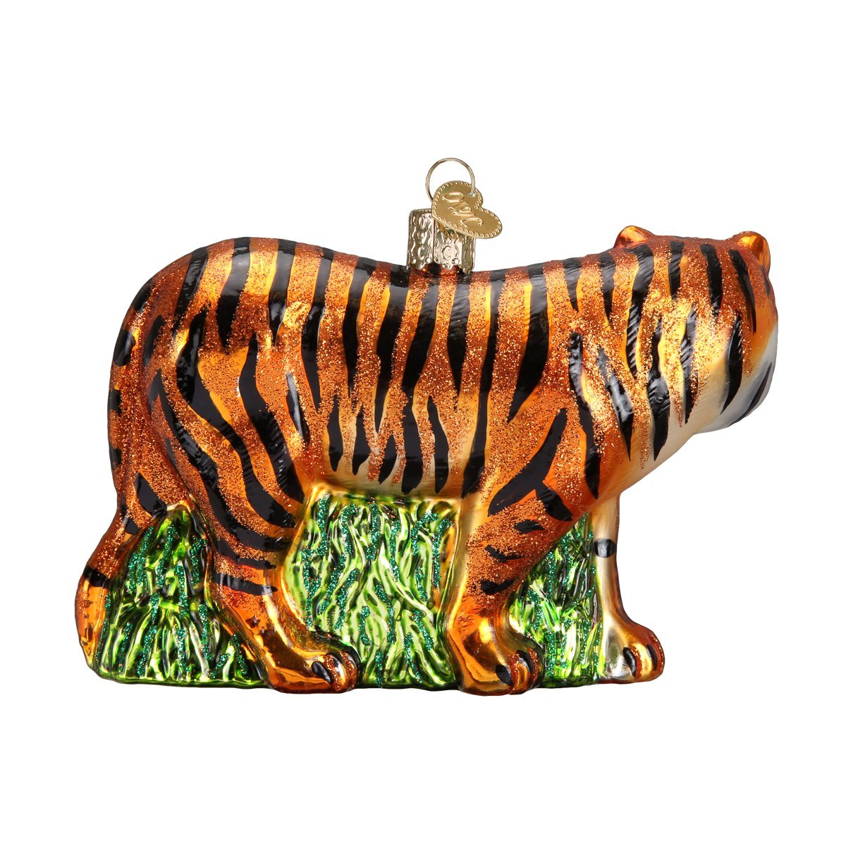 Old World Christmas tigre suspendu au sapin apportant caractère festif