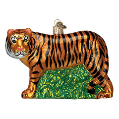 Old World Christmas tigre face brillante attirant regards