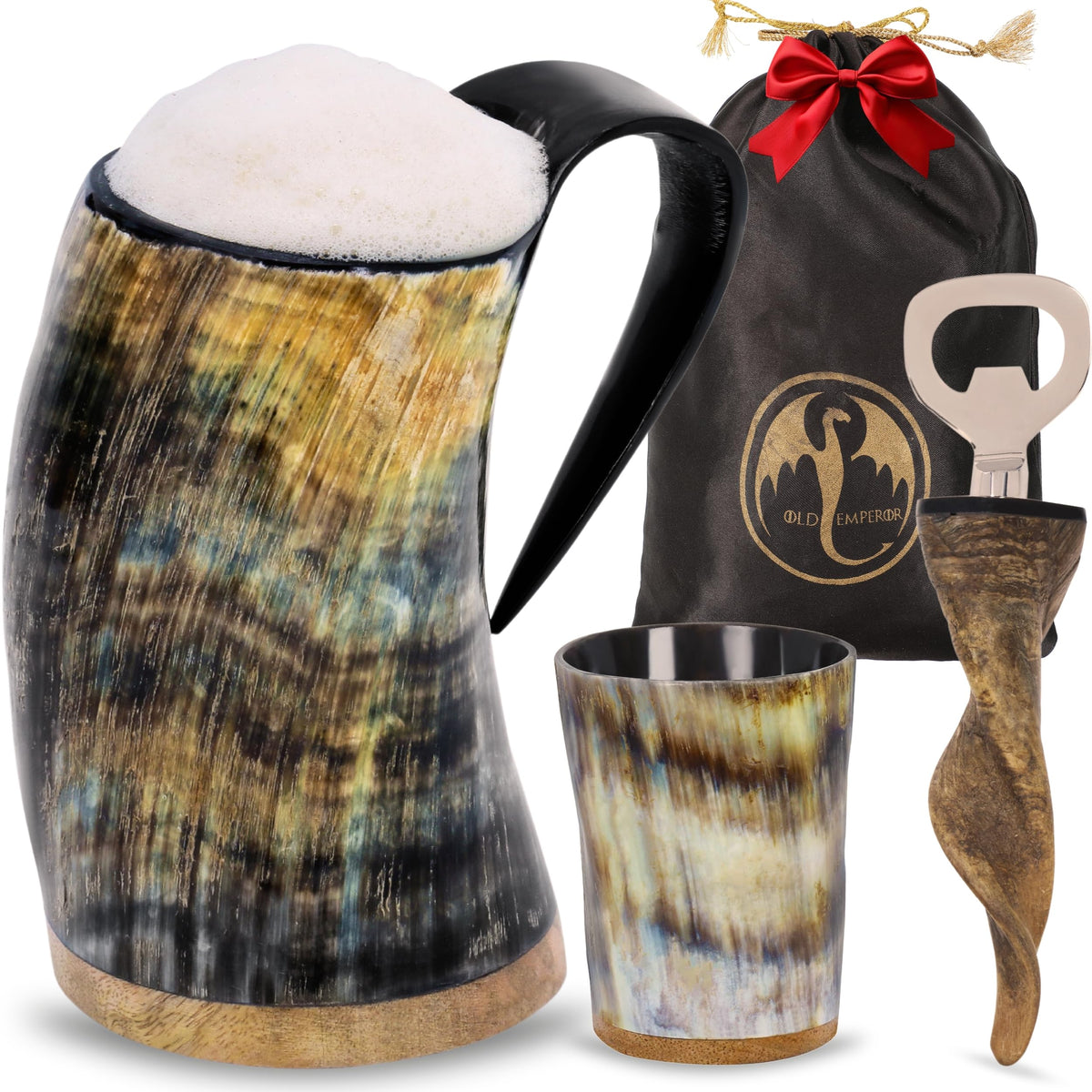 OLDEMPEROR chope corne face avant élégante, design unique et robuste