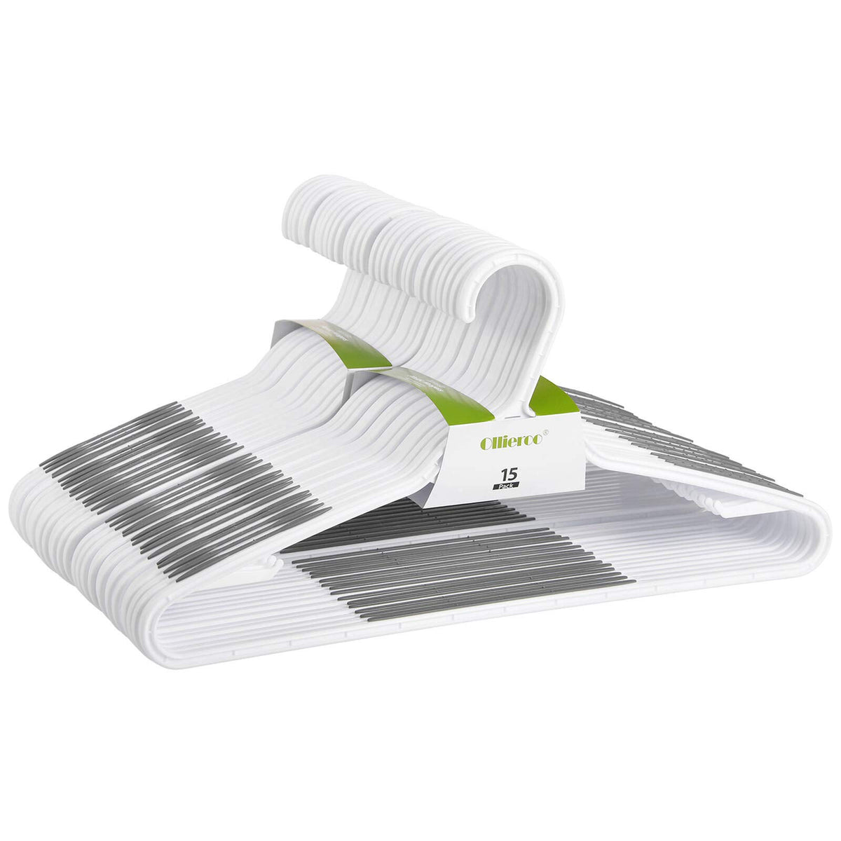 Ollieroo pack 30 cintres gris montrant l'ensemble pour rangement optimisé