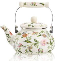 OLYTARU théière florale face avant, design rétro et attrait décoratif