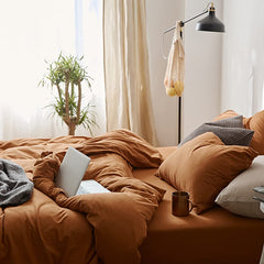Omelas housse de couette face entière montrant couleur chaleureuse et finition