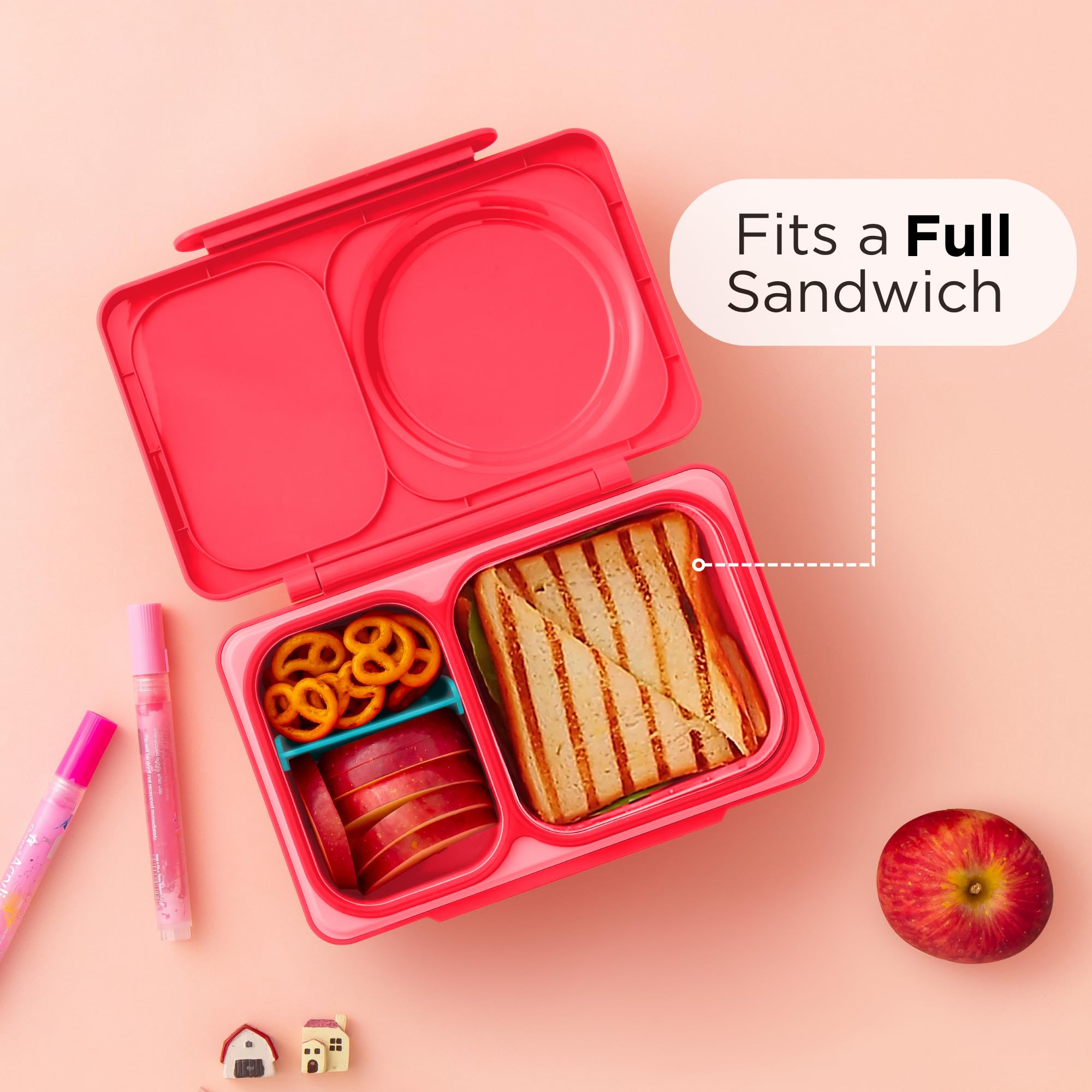 Omie OmieBox UP en contexte lifestyle bento prêt pour l'école