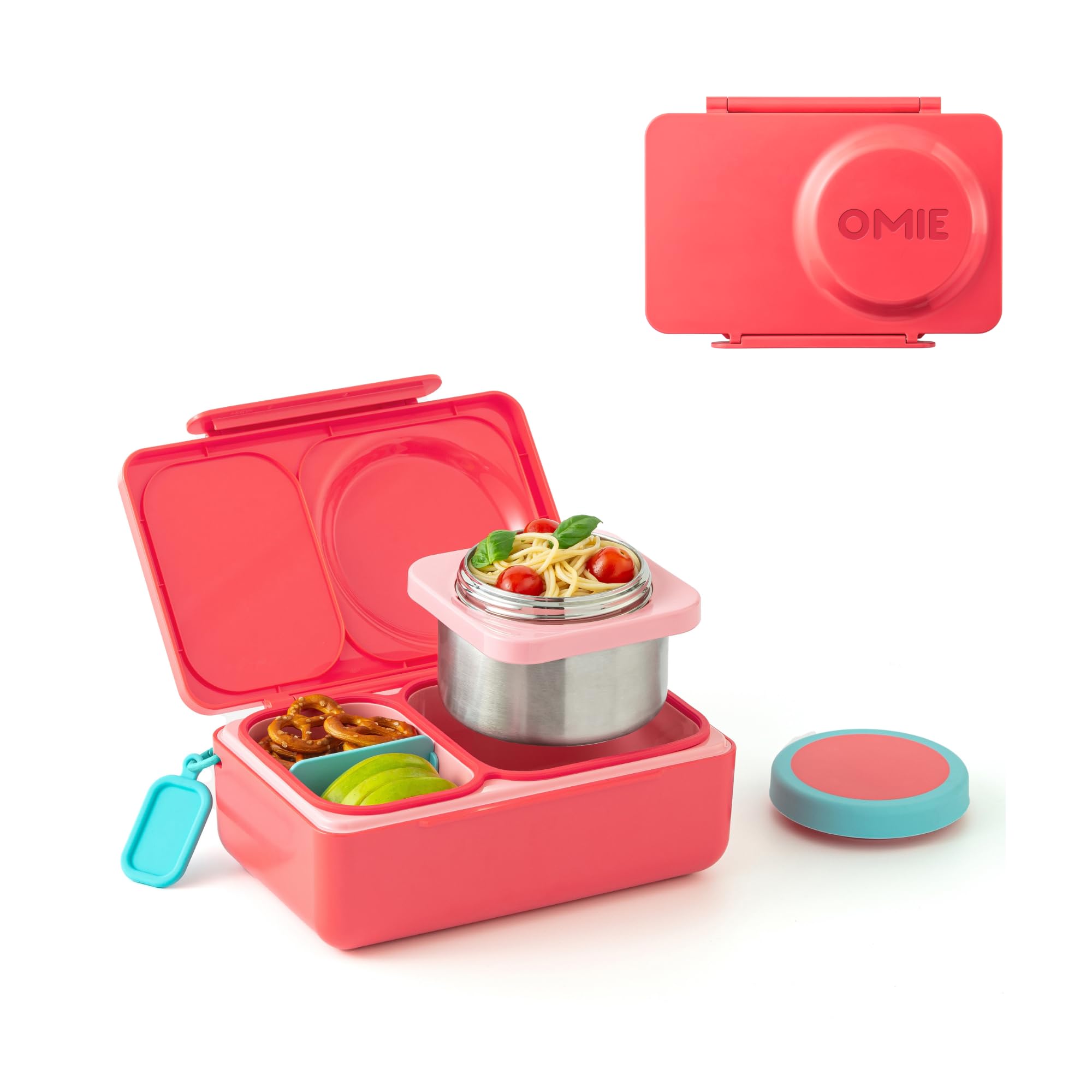 Omie OmieBox UP face avant montrant le design Cherry Pink et robustesse