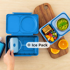 Omie OmieBox UP ouvert avec repas illustrant polyvalence chaud et froid