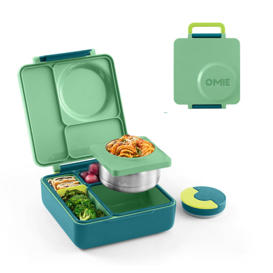 Omie OmieBox vue avant montrant design Meadow et compartiments pratiques