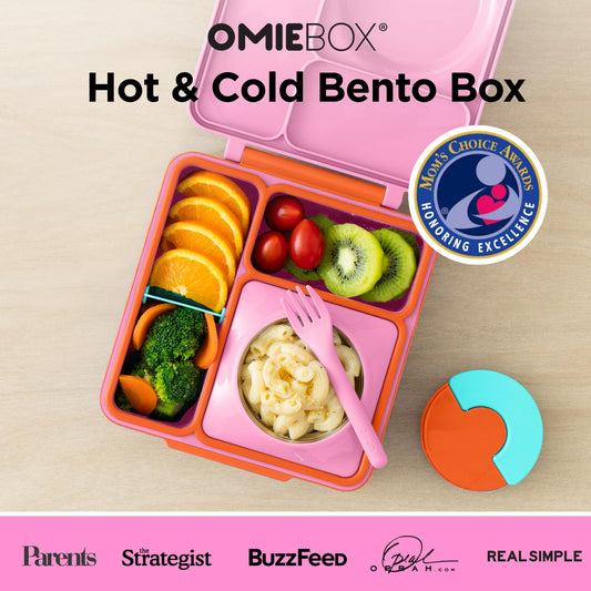 OmieBox pot isotherme inox 18/8 en gros plan gardant plats chauds
