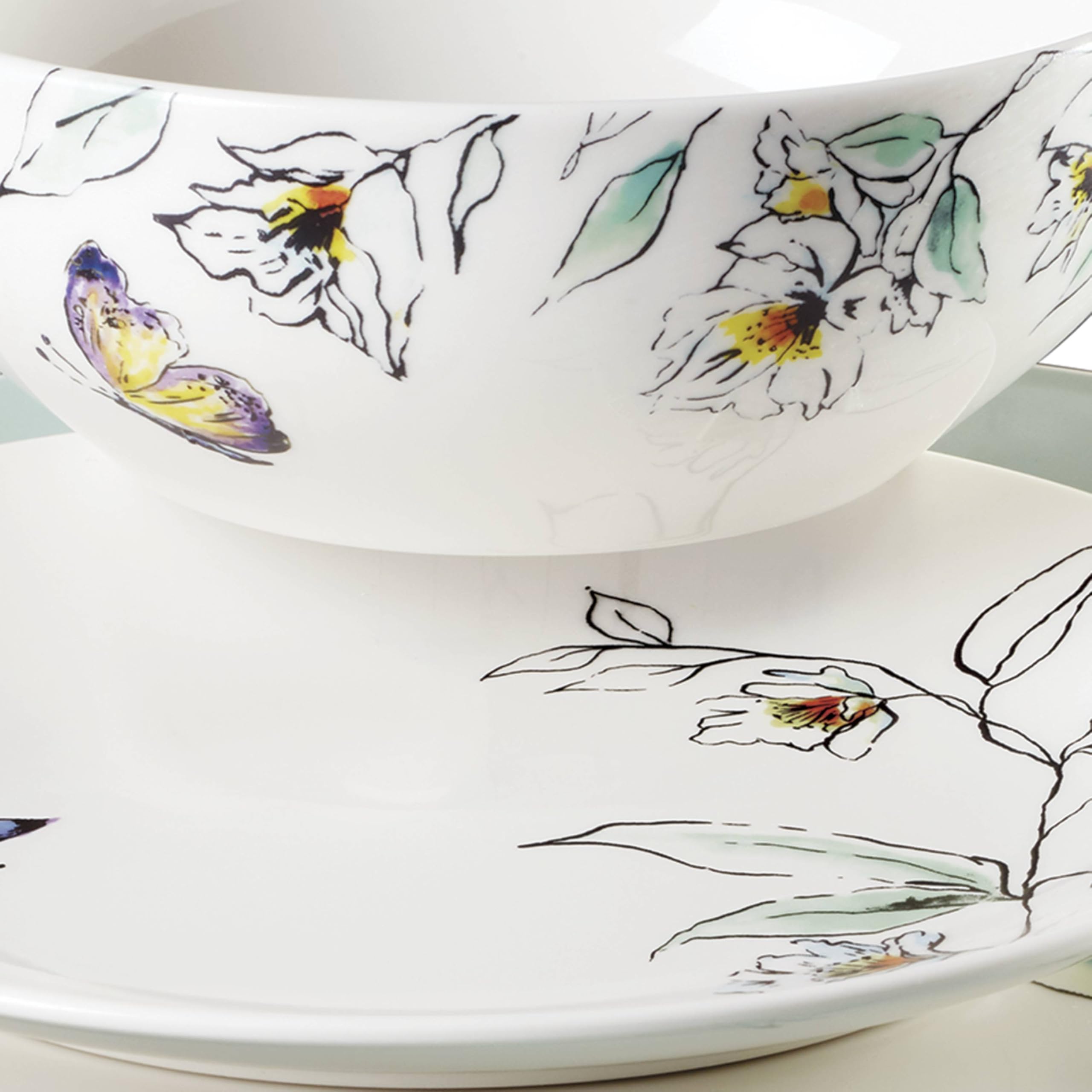Oneida Botanica texture porcelaine gros plan montrant finition résistante