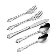 Oneida True Rose couverts en situation sur table pour un dîner soigné
