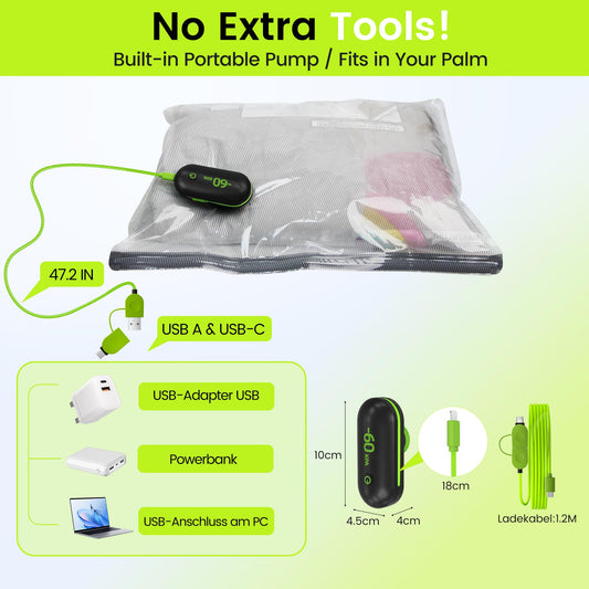 Oneyus gros plan de la pompe USB illustrant aspiration rapide
