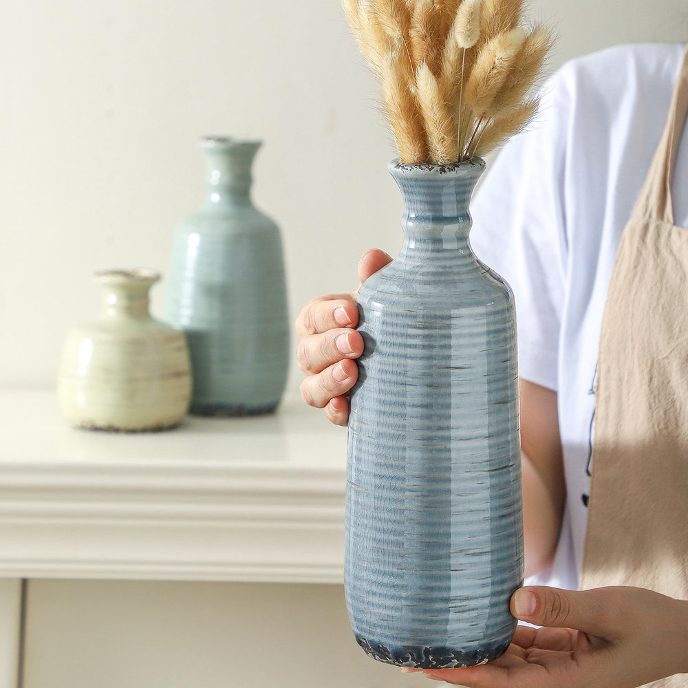 ooit vase moyen décoré de pampas, ajoute style bohème naturel