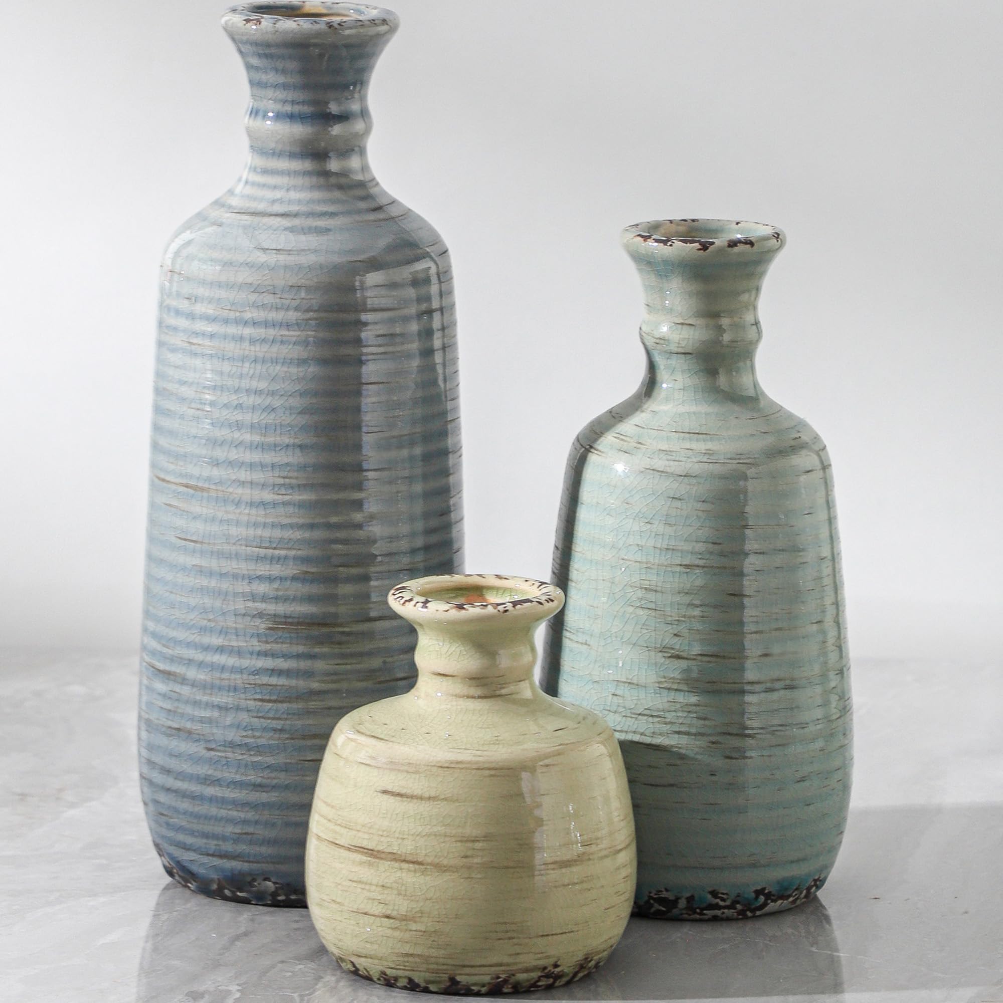ooit lot de vases en céramique posé en devanture, apporte chaleur décorative