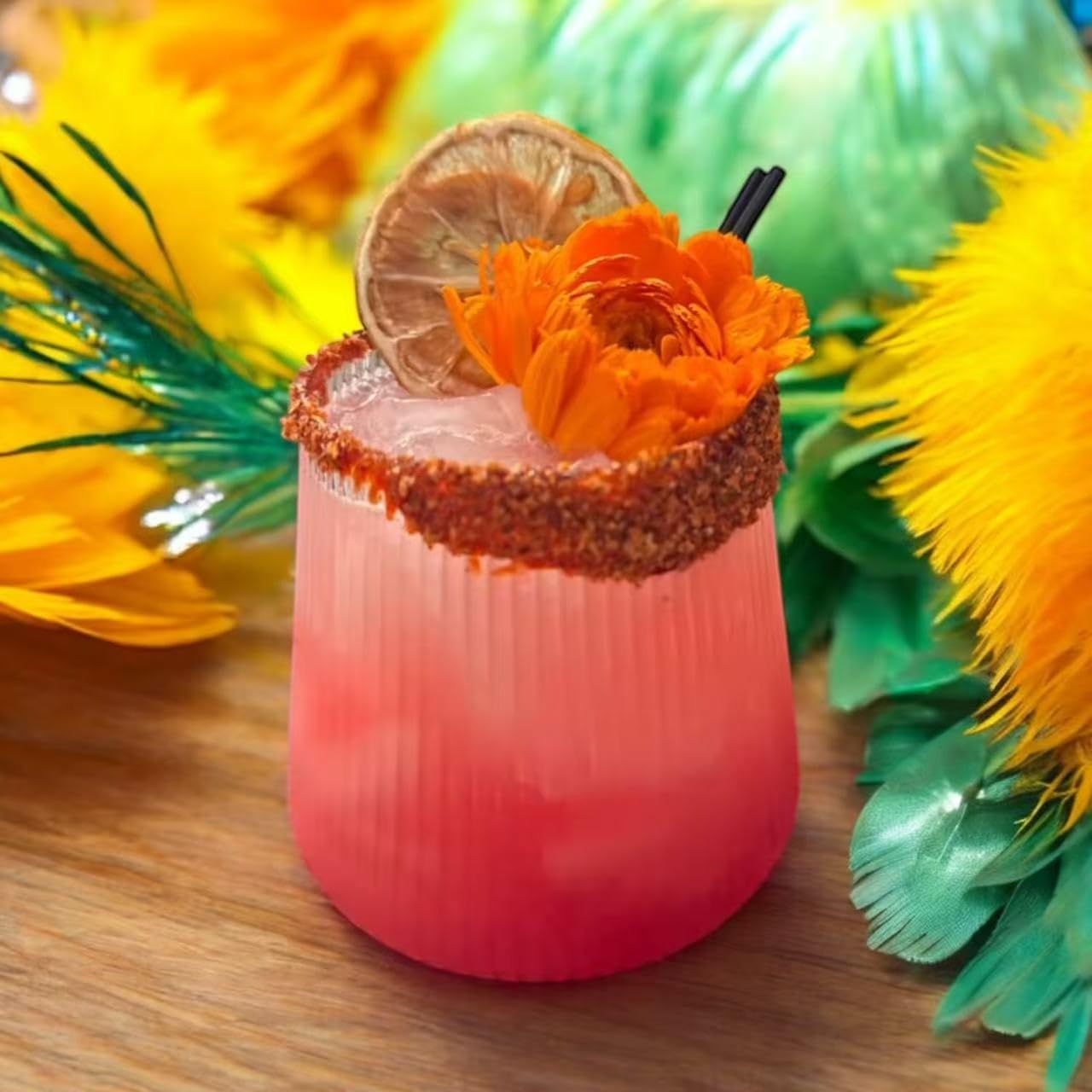 Oojami verre avec mimosa illustrant présentation professionnelle
