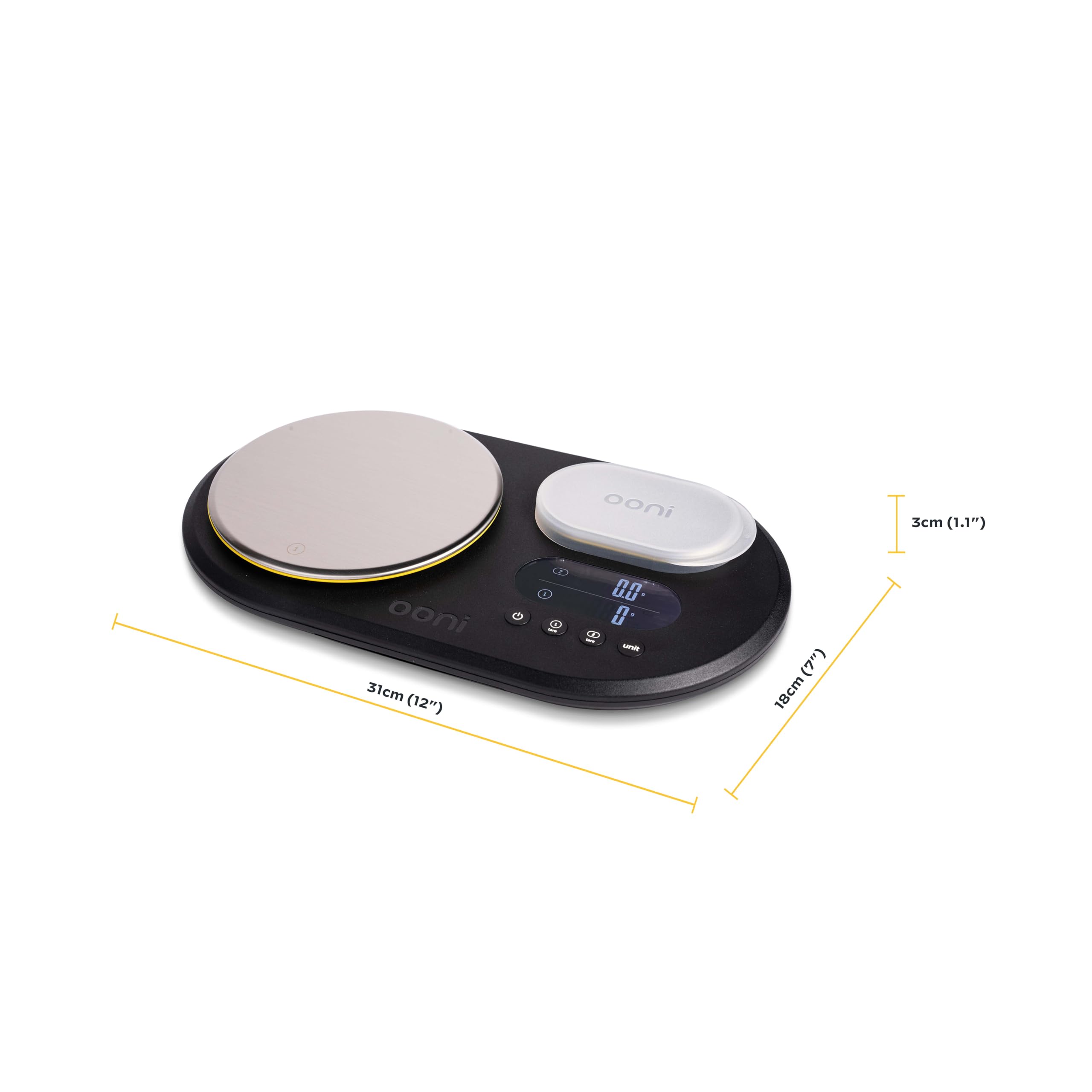 Ooni gros plan des plateaux en acier inox pour nettoyage facile