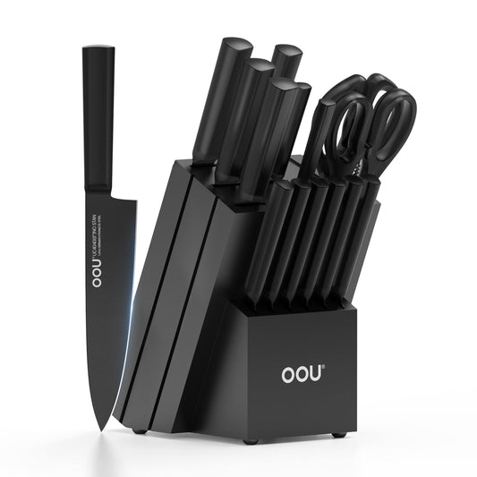 OOU bloc couteaux face avant montrant rangement sûr et design élégant