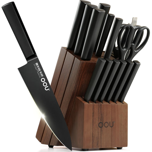 OOU packaging et bloc en noyer montrant rangement sûr et design