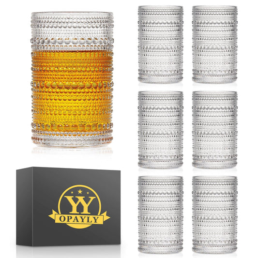 OPAYLY verre hobnail face montrant design élégant et facilité de prise
