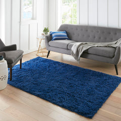 Ophanie tapis vue frontale montrant couleur bleu royal et finition douce