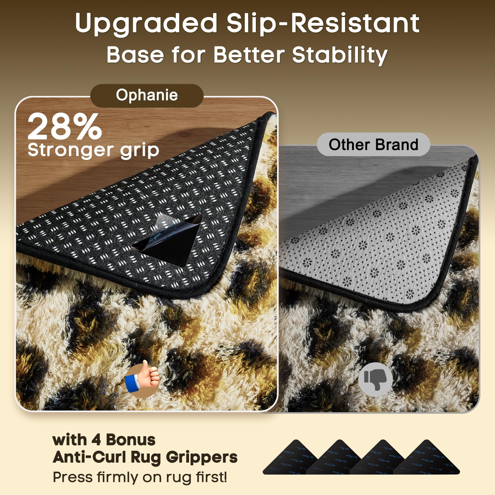 Ophanie tapis à l'échelle montrant taille 4x6 utile pour espace