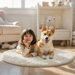 Ophanie tapis en situation dans une chambre illustrant chaleur et style
