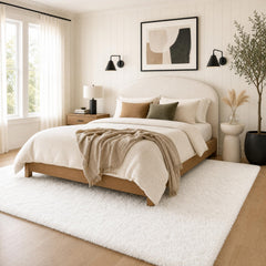 Ophanie tapis face avant ivoire montrant texture et finition, confort instantané