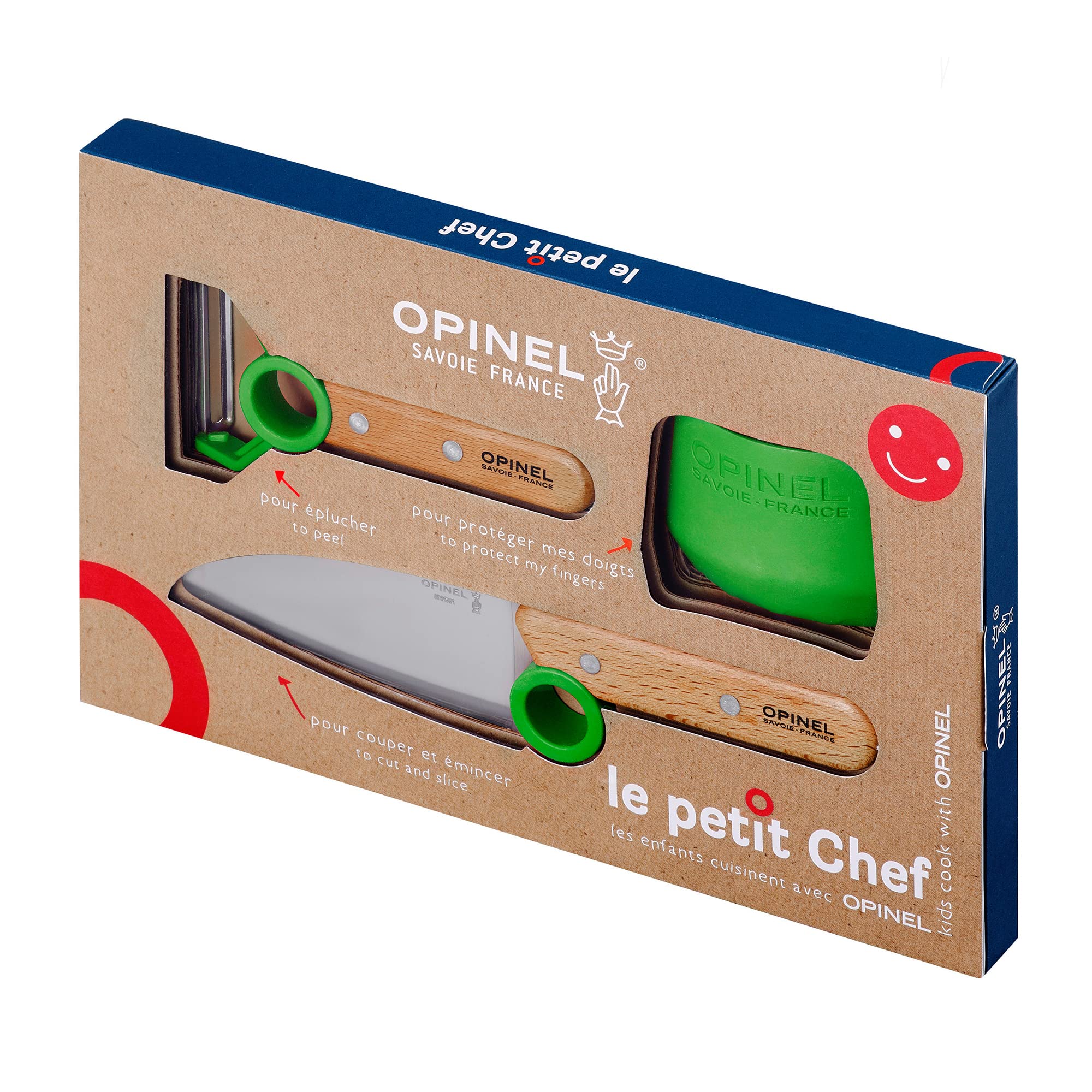 OPINEL couteau Le Petit Chef profil avec lame arrondie et coupe maîtrisée