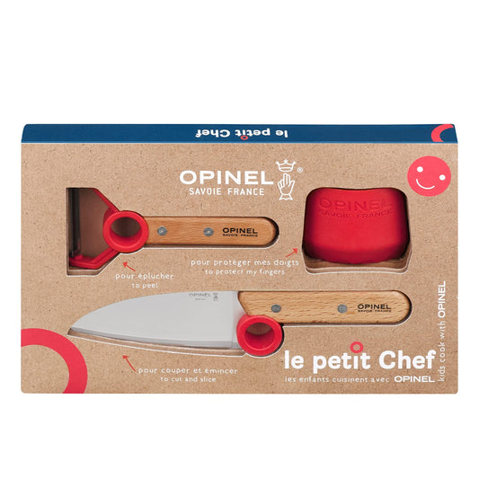 OPINEL packaging du coffret Le Petit Chef montrant sécurité et assortiment