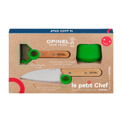 OPINEL packaging avant du set Le Petit Chef montrant l'ensemble et sécurité