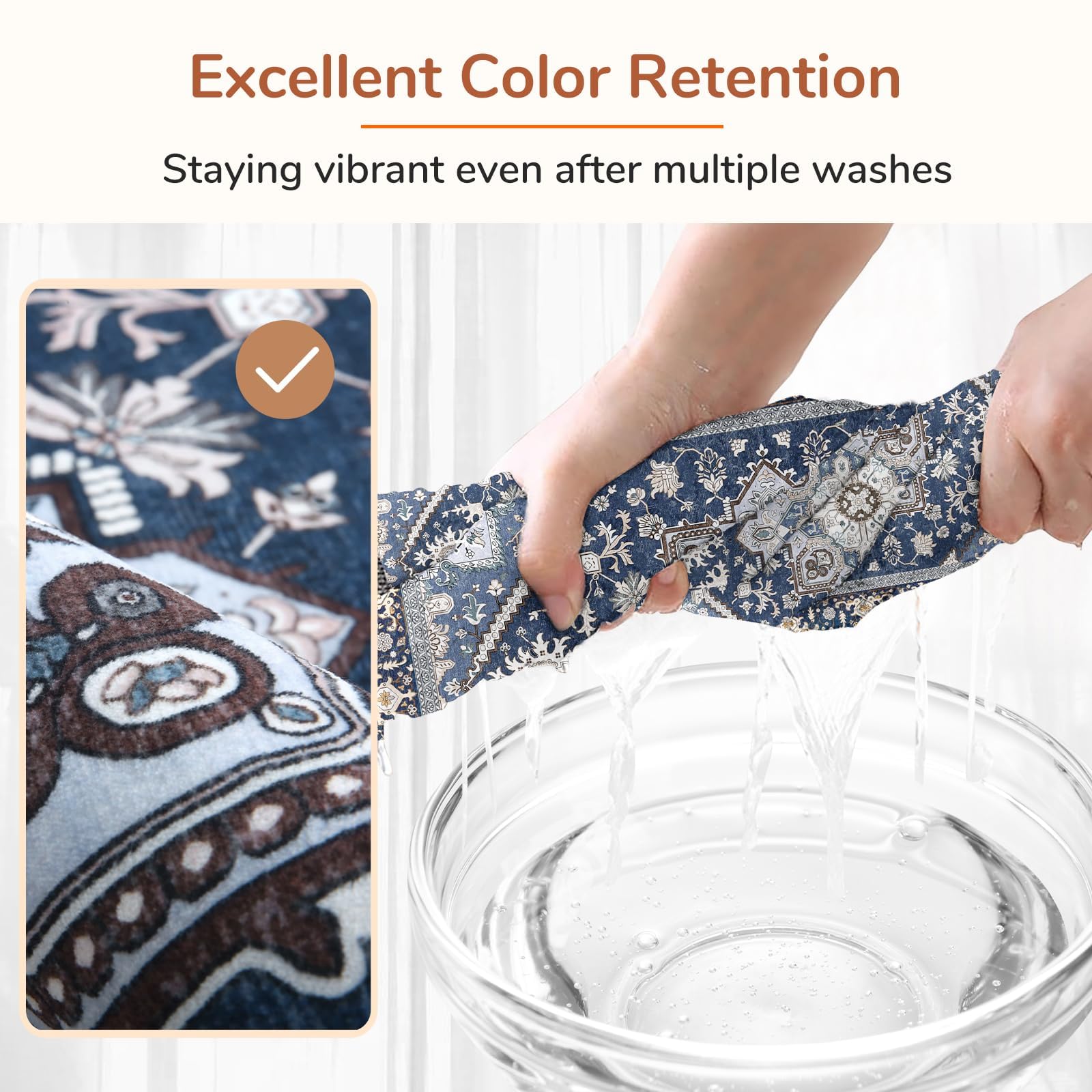 OPPODREAM détail du motif persan, couleurs durables et résistantes au lavage