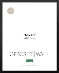 Opposite Wall vue avant du cadre 16x20 in montrant finition noire élégante