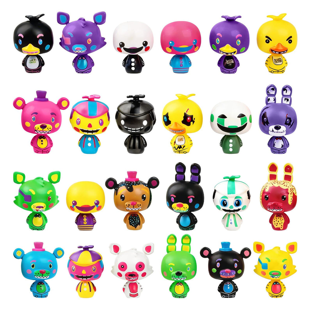 Optiacan boîte frontale montrant 24 figurines prêtes à décorer