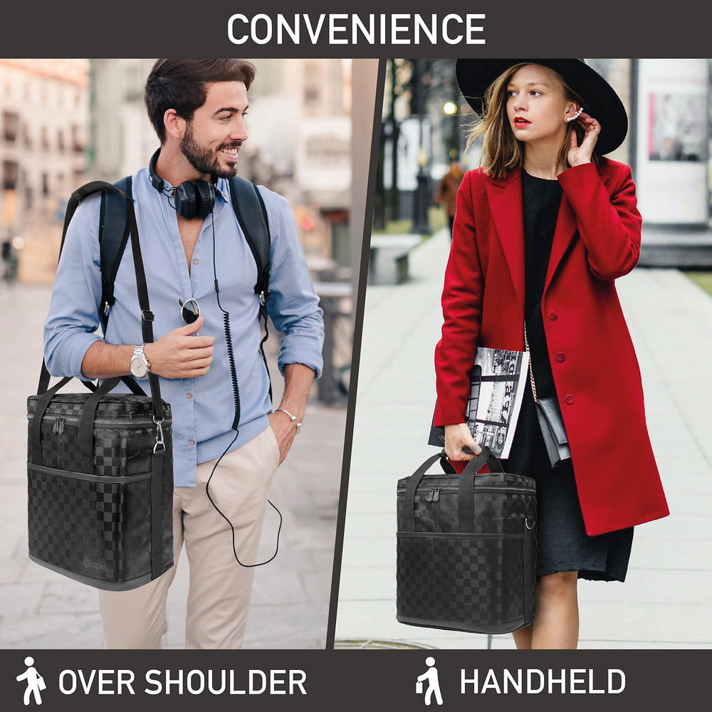 opux sac à côté de bouteilles 750 ml pour comparaison d’échelle pratique