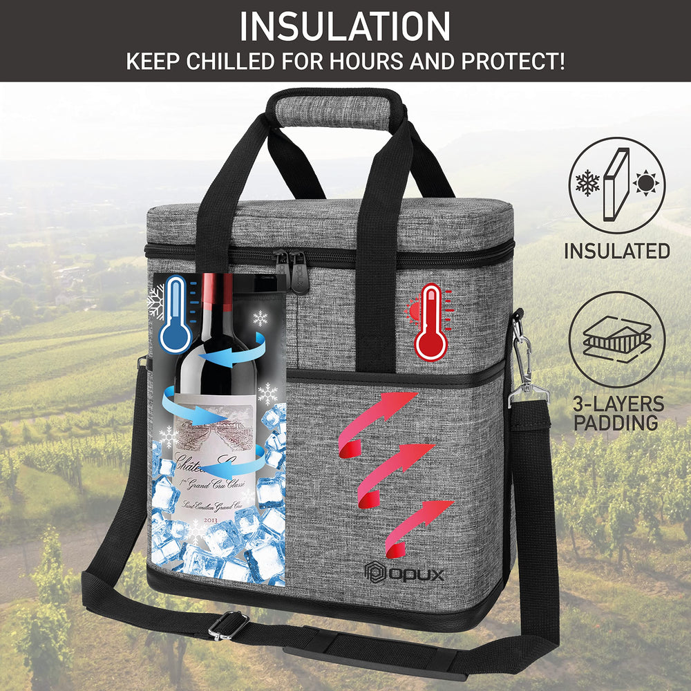 opux détail matière 600D durable protégeant bouteilles lors du transport