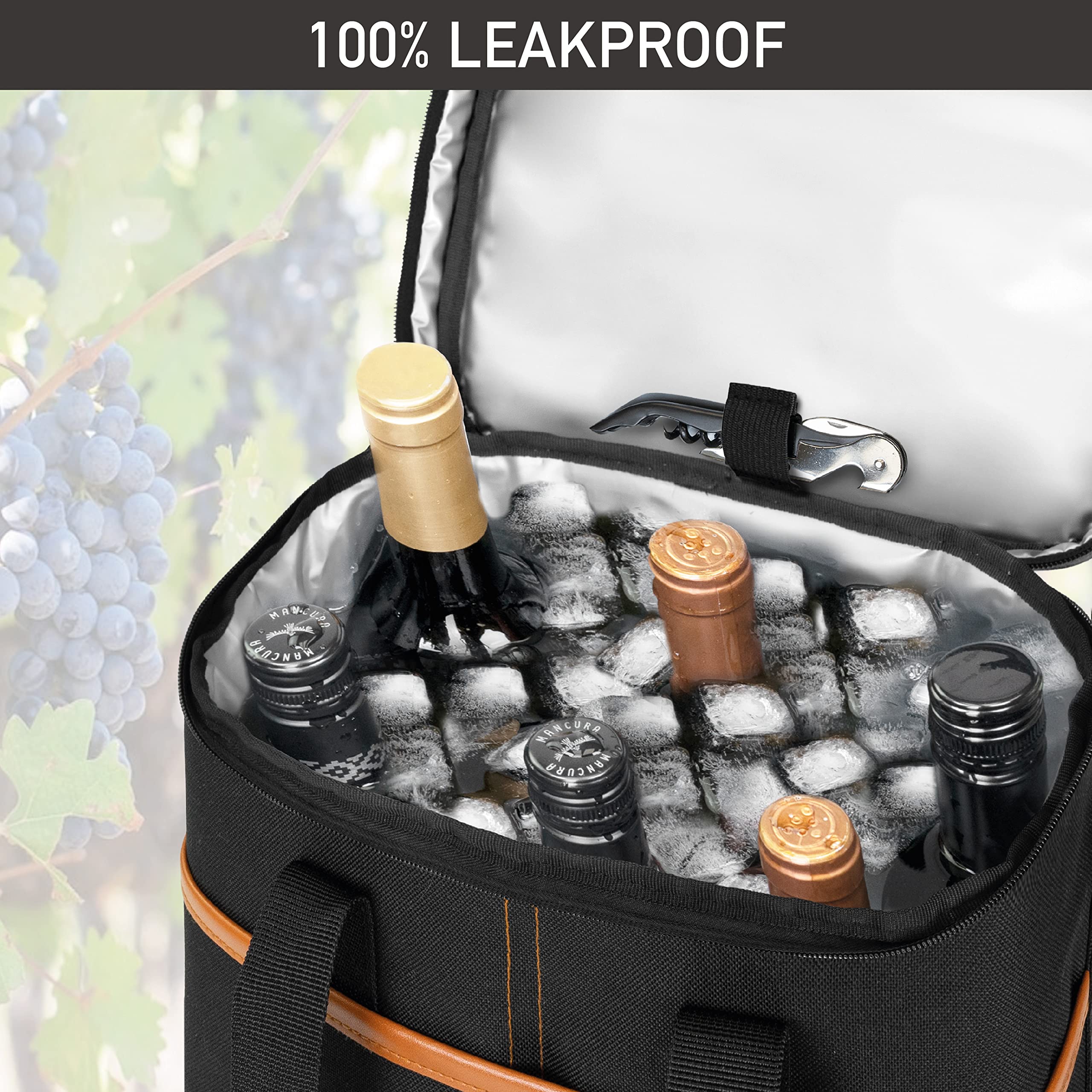 opux sac isotherme poche avant zippée pour accessoires et ustensiles
