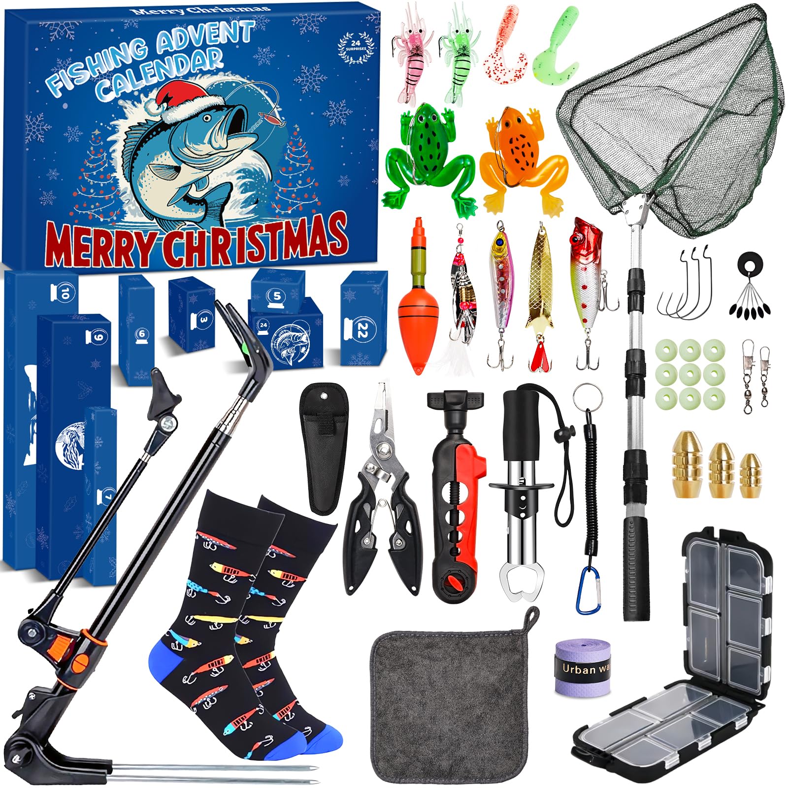 Oralaqua face boîte festive montrant 24 cases pour compter les jours de pêche
