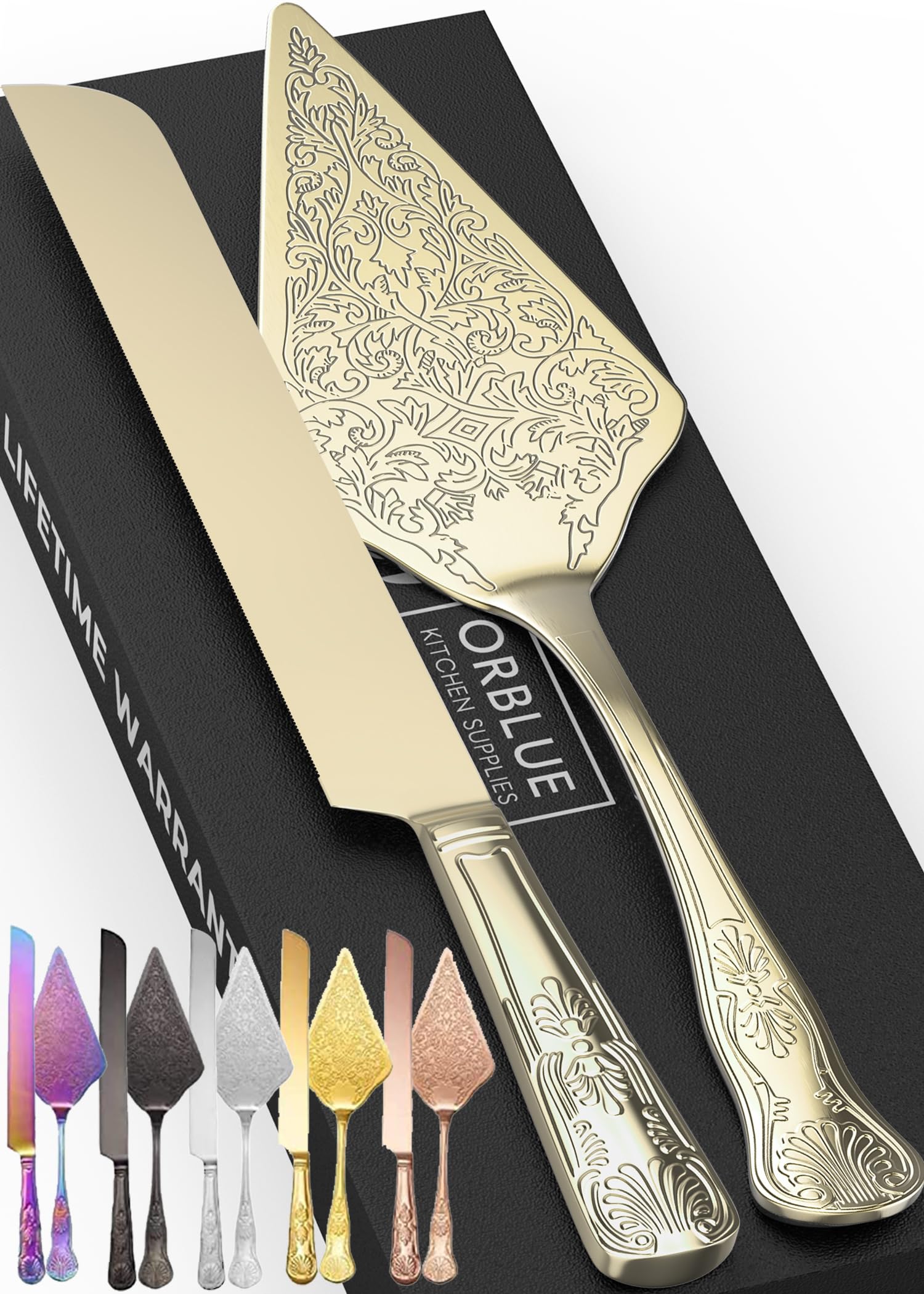 Orblue face du coffret doré montrant élégance et prêt à offrir