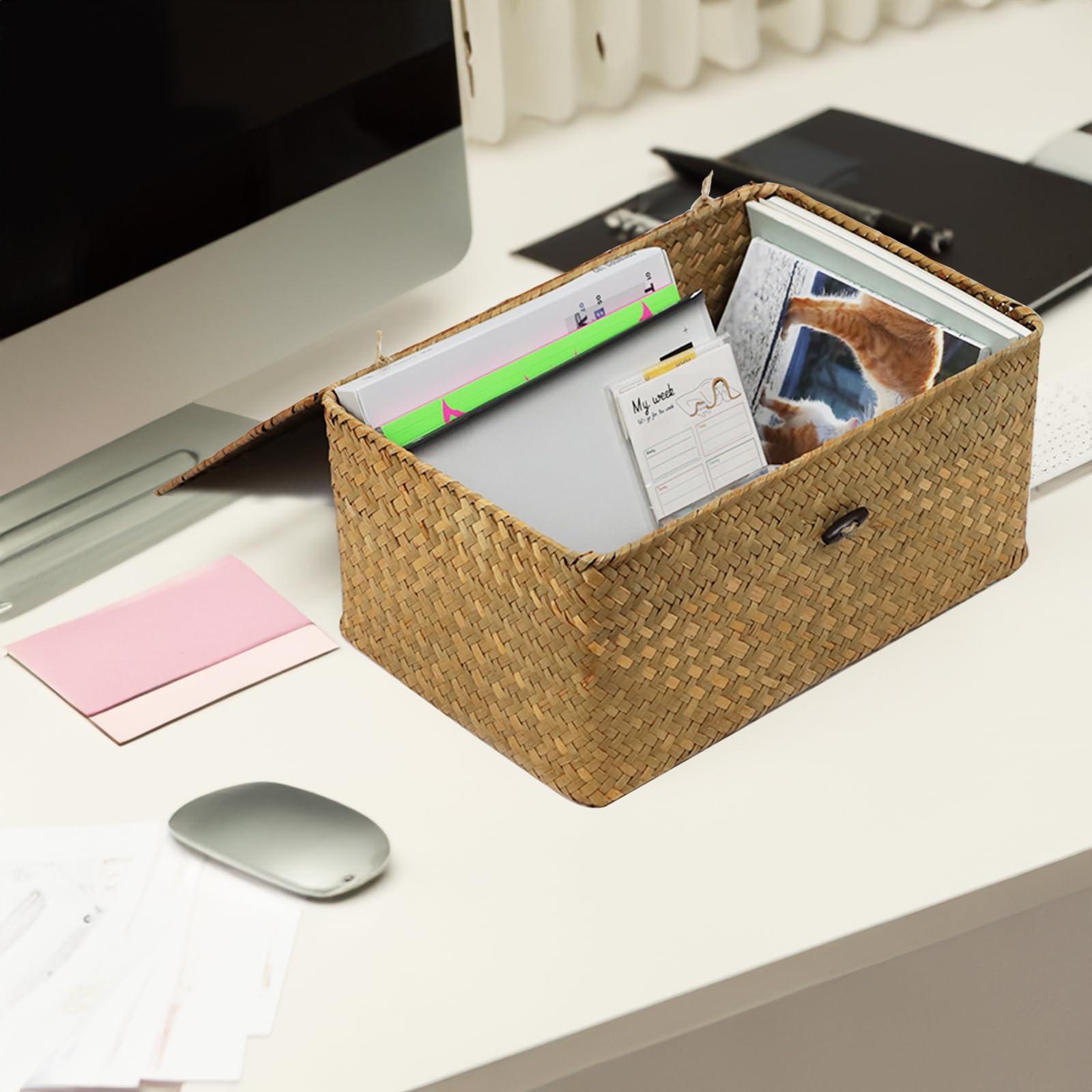 ORDELITE panier utilisé en salle de bain pour serviettes, gain de place