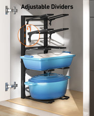 ORDORA organiseur installé en cuisine avec casseroles accessibles facilement