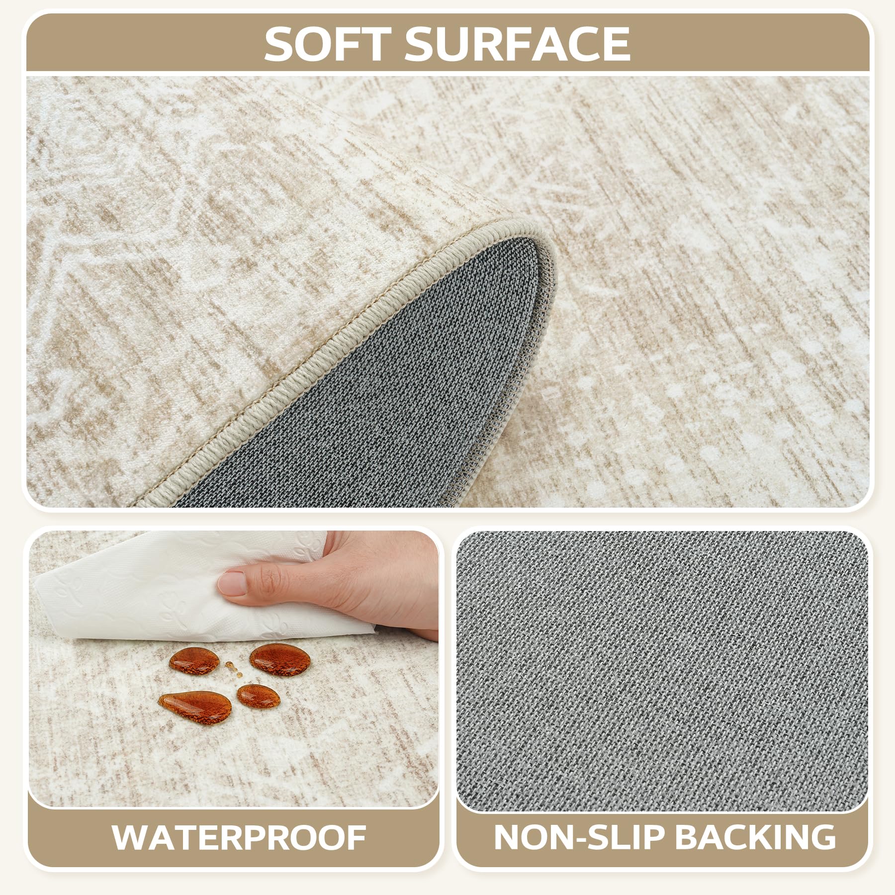 Oriannal tapis utilisé par enfant et animal montrant résistance