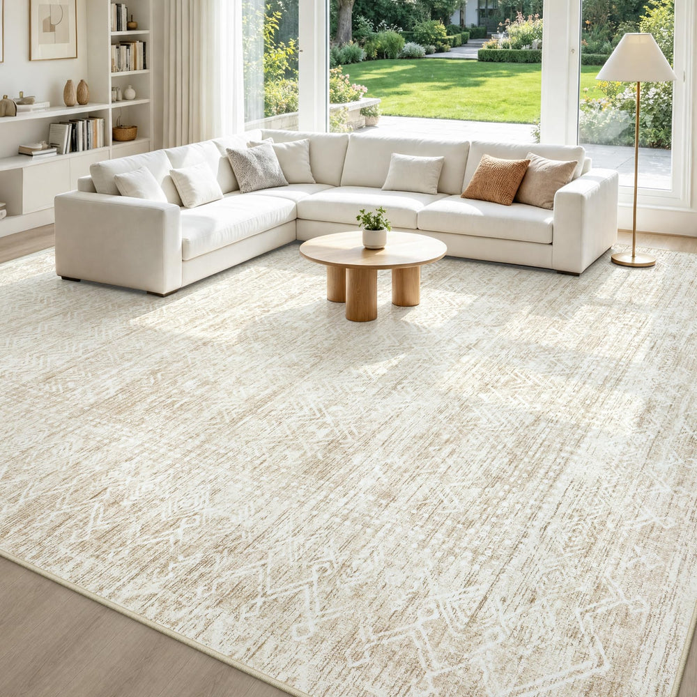 Oriannal gros plan sur motif géométrique beige pour harmonie visuelle
