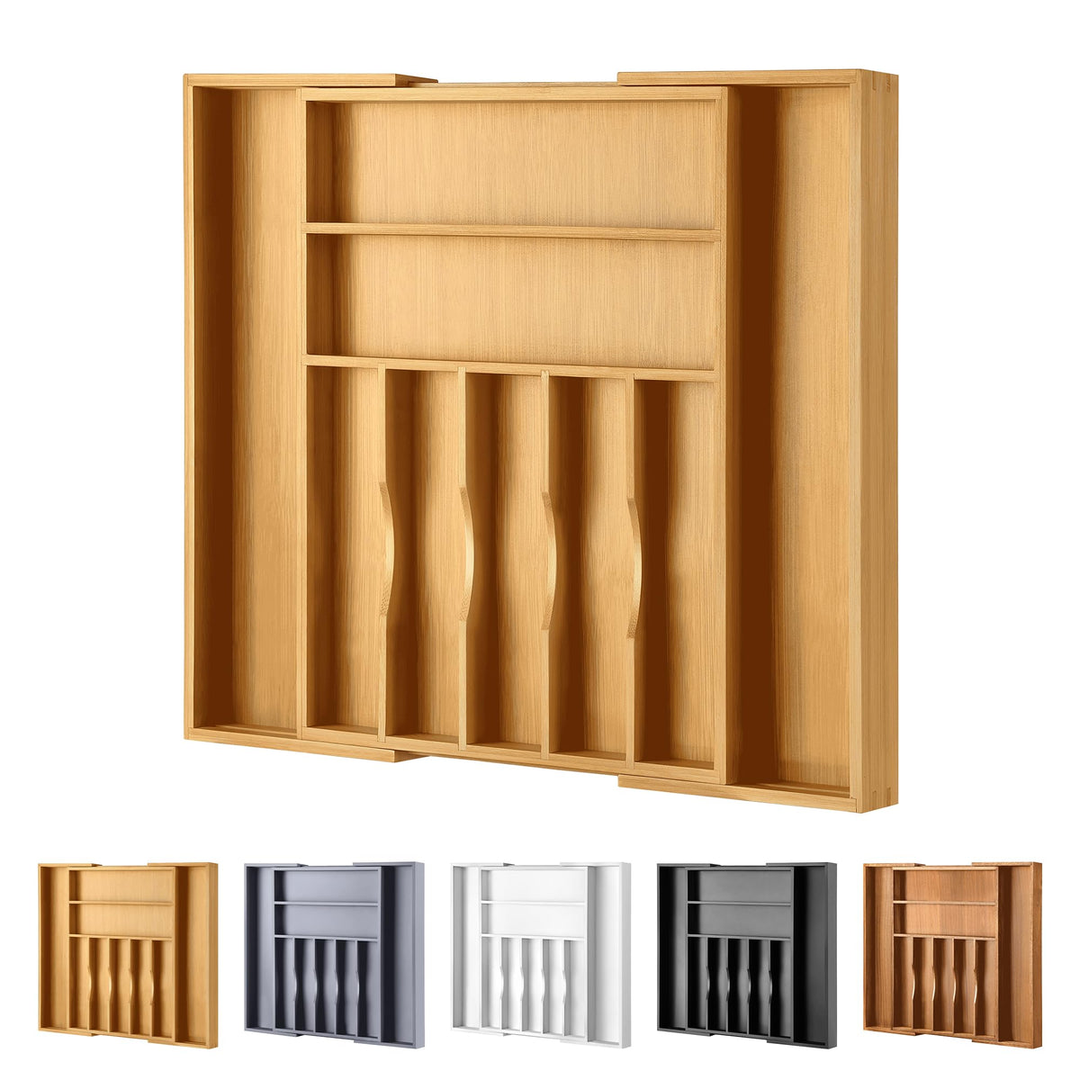 oridom face avant du plateau en bambou pour rangement durable