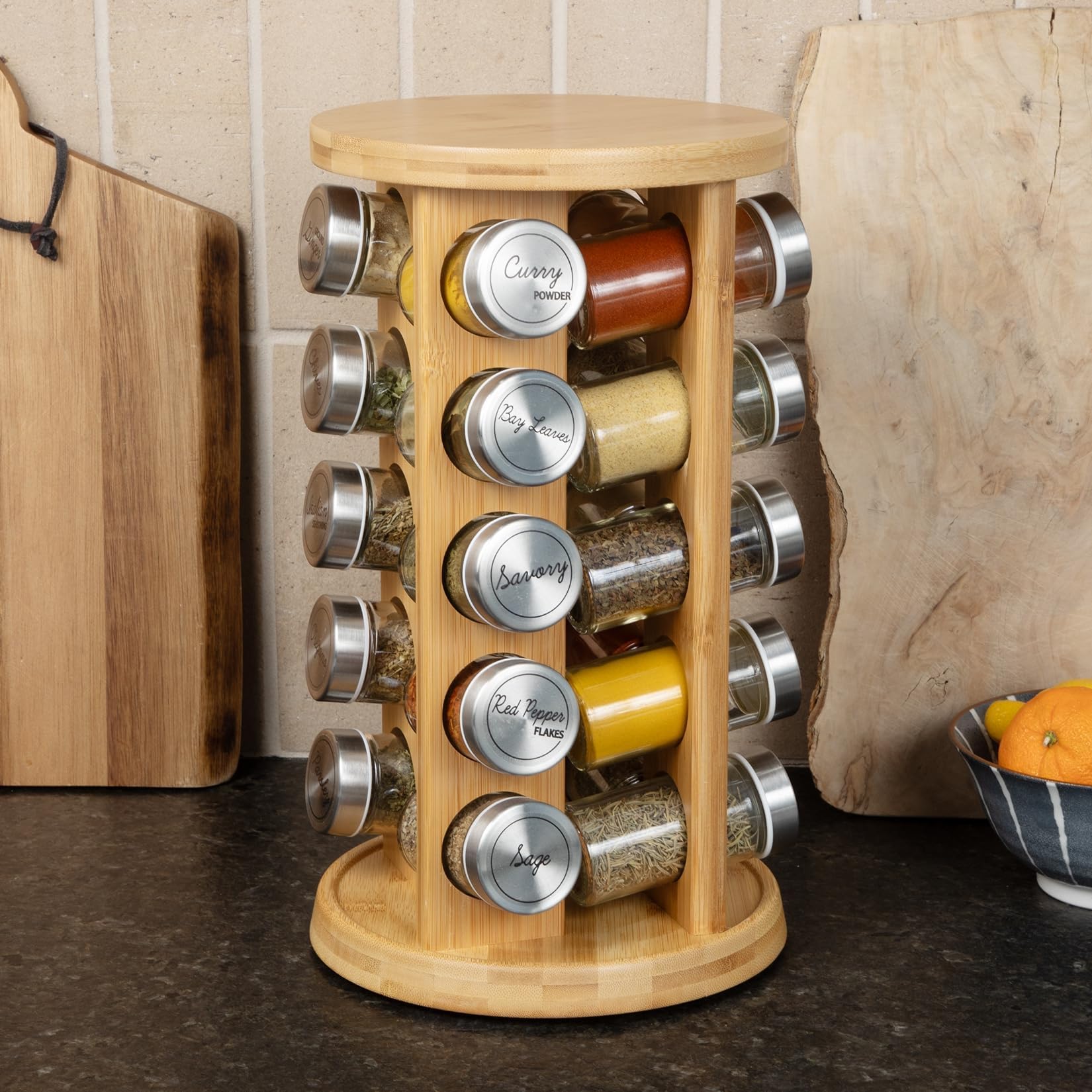 Orii assortiment d'épices avec étiquettes pour organisation efficace