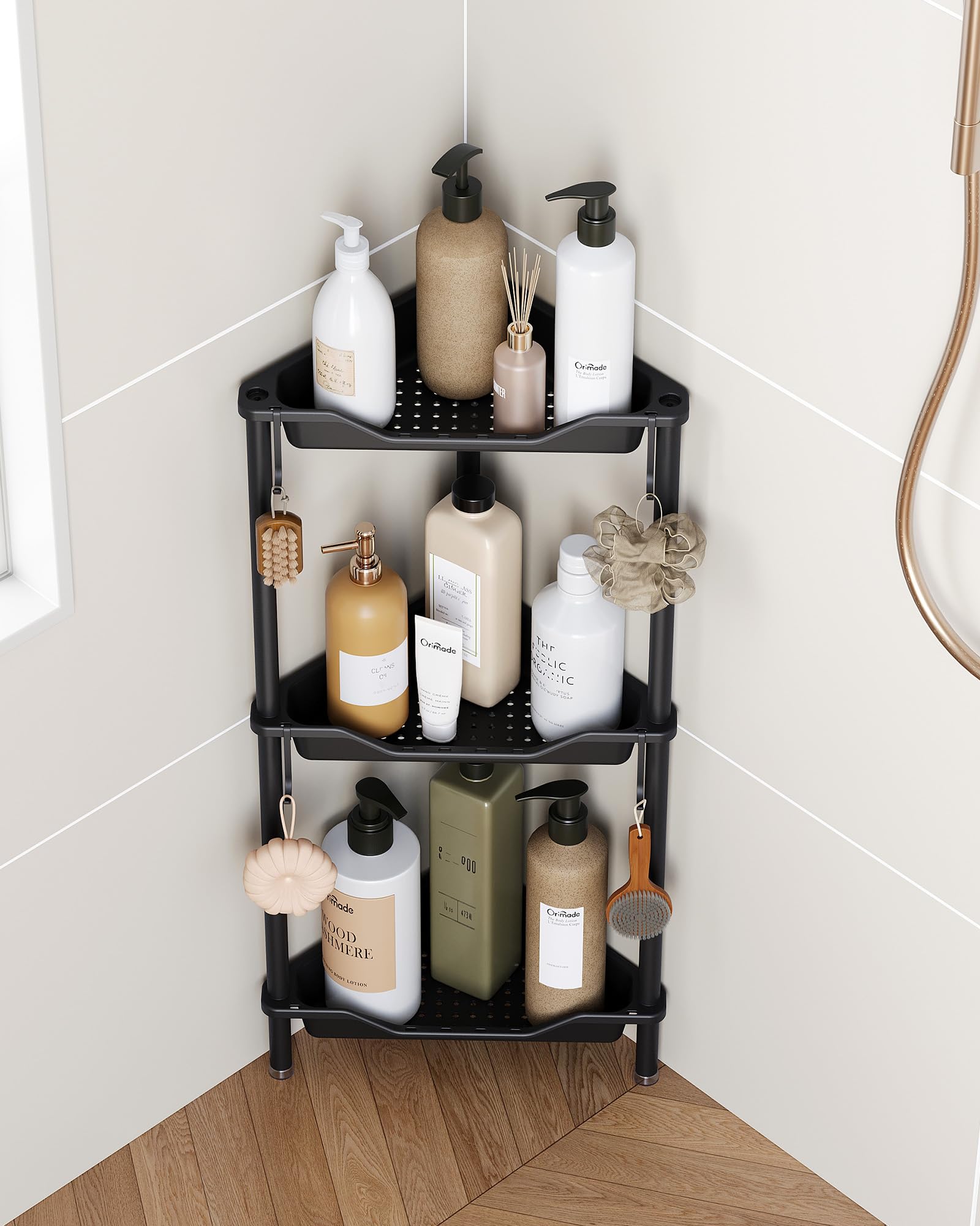 Orimade étagère intégrée dans une salle de bain moderne, look net
