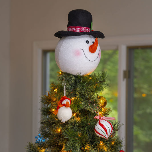Ornativity tête bonhomme de neige profil montrant bonnet et nez carotte protecteur
