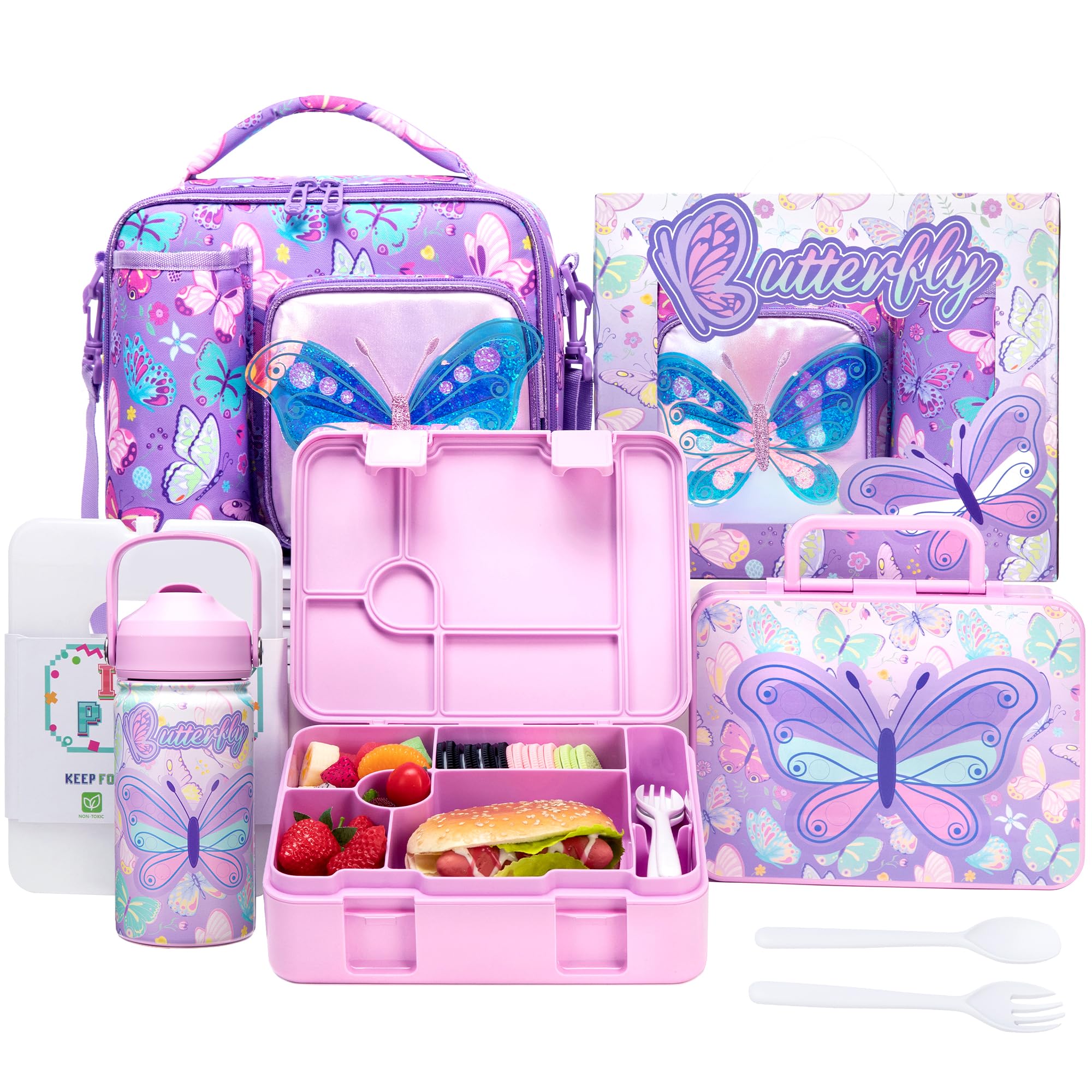 Oruiji boîte bento papillon, rangement compartimenté pratique